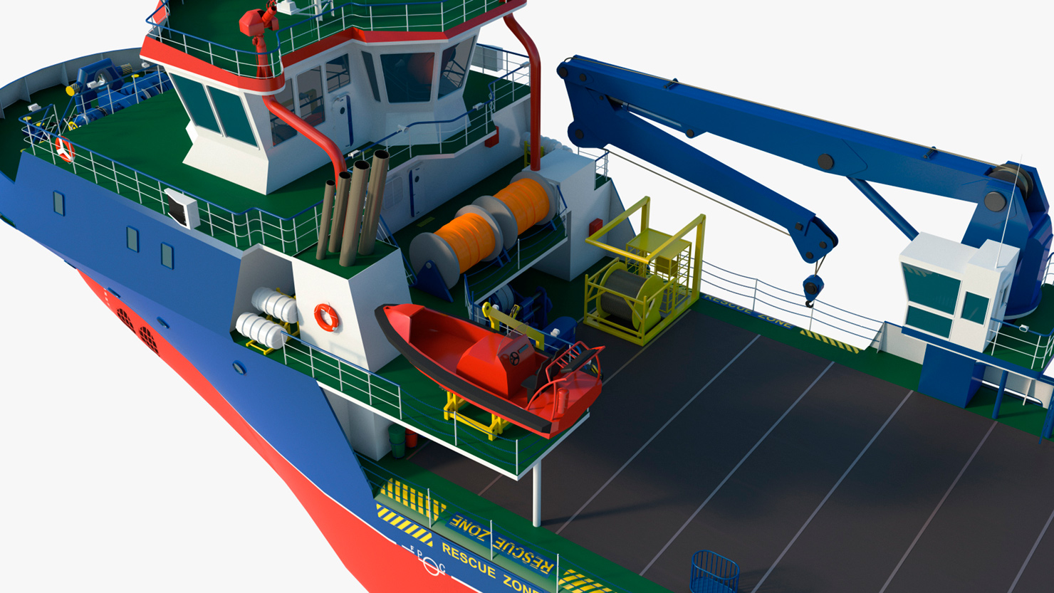 Presentation 3D model of the Cargo Crane Ship. Freelance 3D Designer “Monaco Felice”.